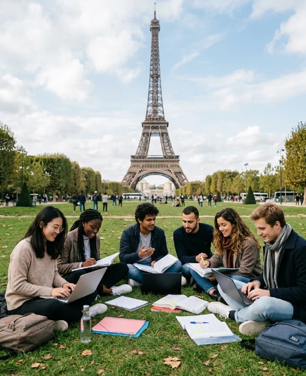 Estudantes na França